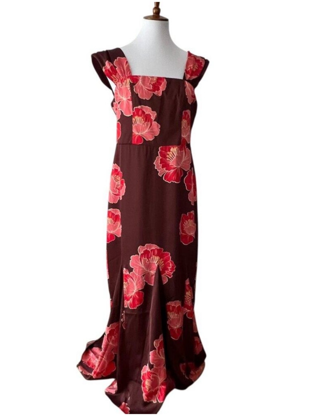 Formal Dress 12 Y2K Large Gown Tropical Prom Maxi Cruise Hawaiian Floral Elegant - Picture 9 of 13